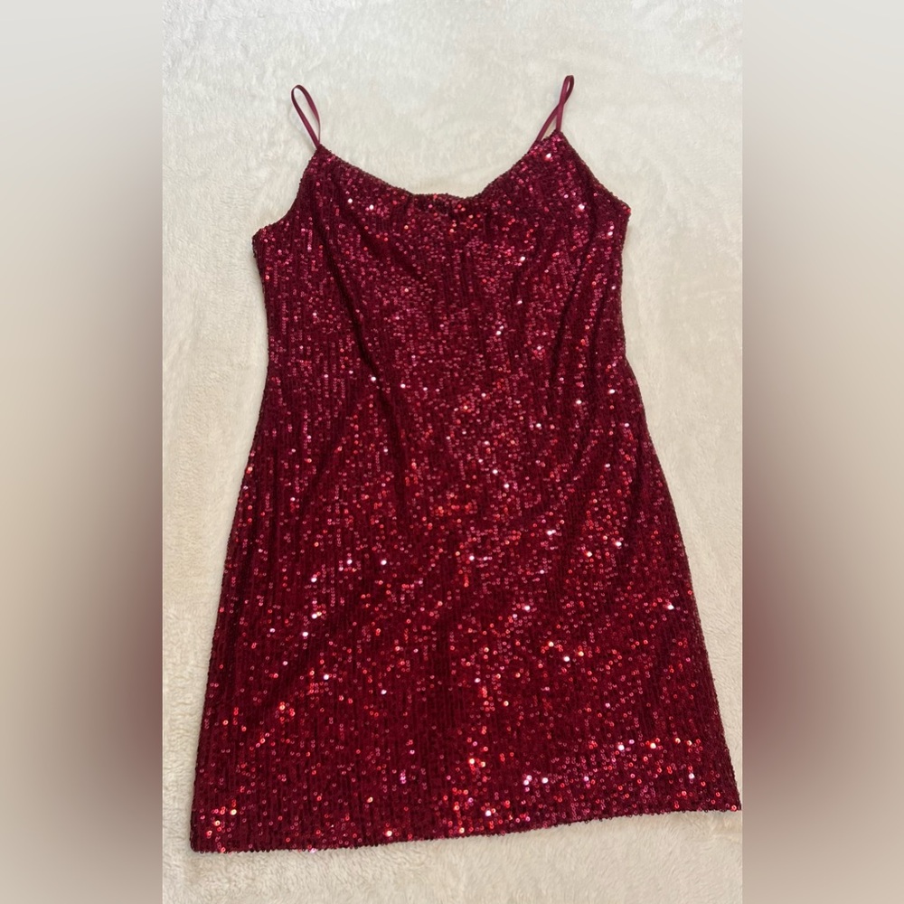 Bebop Ruby Red Sequin Party Dress Size Medium